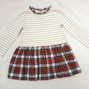 NWT Crewcuts Tartan Plaid Mixie Long-sleeve Toddler Dress, size XXS (2-3)